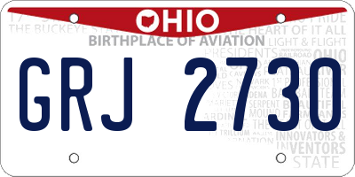 OH license plate GRJ2730