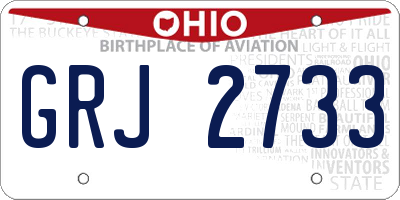 OH license plate GRJ2733