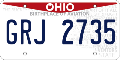 OH license plate GRJ2735