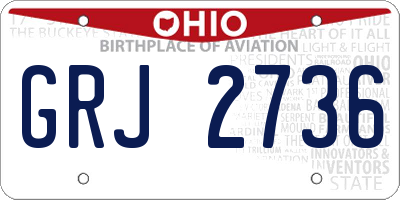 OH license plate GRJ2736