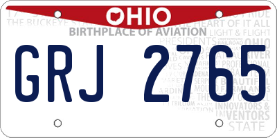 OH license plate GRJ2765