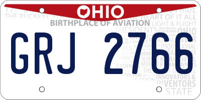 OH license plate GRJ2766