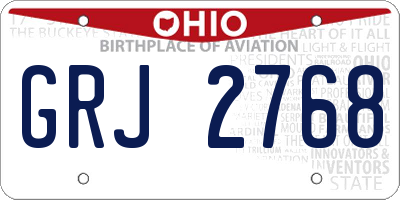 OH license plate GRJ2768