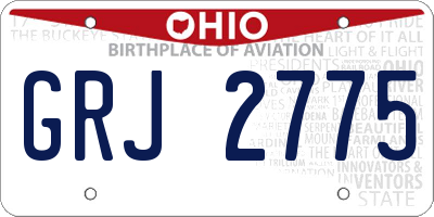 OH license plate GRJ2775