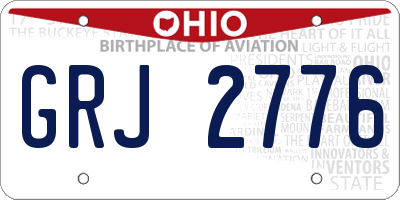 OH license plate GRJ2776