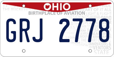 OH license plate GRJ2778