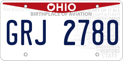 OH license plate GRJ2780