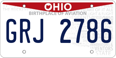 OH license plate GRJ2786