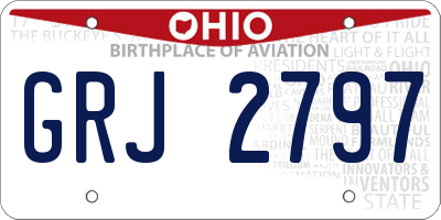 OH license plate GRJ2797