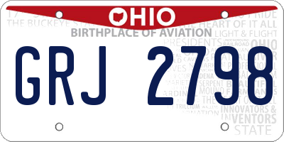 OH license plate GRJ2798