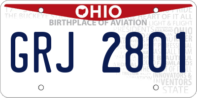 OH license plate GRJ2801