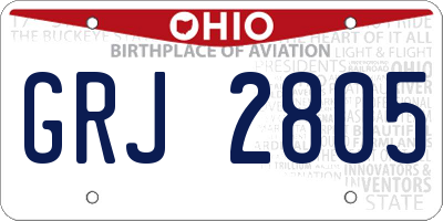 OH license plate GRJ2805