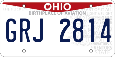 OH license plate GRJ2814