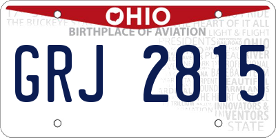 OH license plate GRJ2815