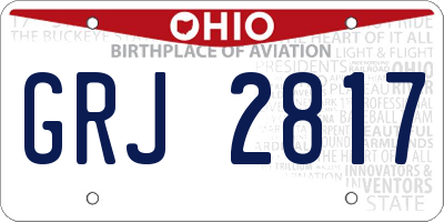 OH license plate GRJ2817