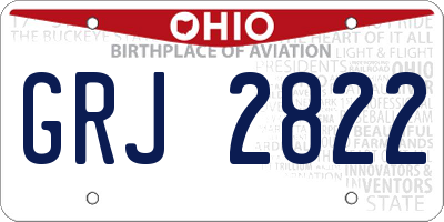 OH license plate GRJ2822