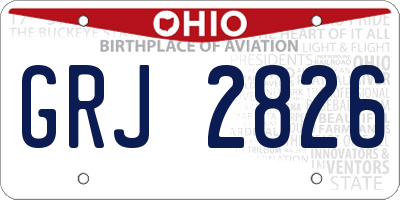 OH license plate GRJ2826