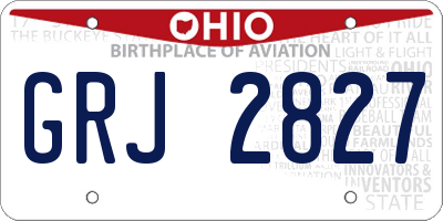 OH license plate GRJ2827