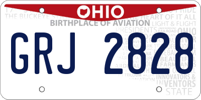 OH license plate GRJ2828