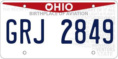 OH license plate GRJ2849