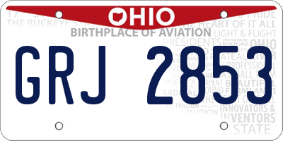 OH license plate GRJ2853