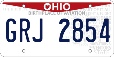OH license plate GRJ2854