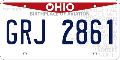OH license plate GRJ2861