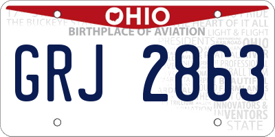 OH license plate GRJ2863