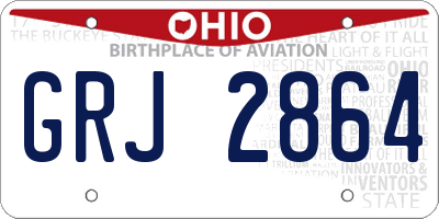OH license plate GRJ2864