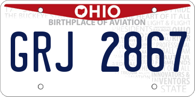 OH license plate GRJ2867