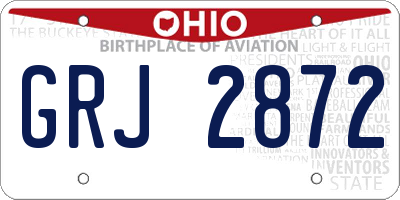 OH license plate GRJ2872