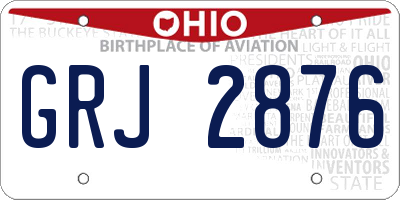 OH license plate GRJ2876