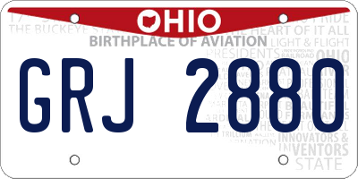 OH license plate GRJ2880