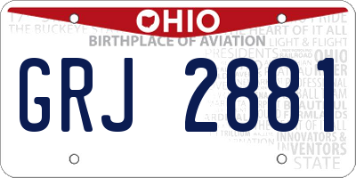 OH license plate GRJ2881