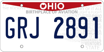 OH license plate GRJ2891