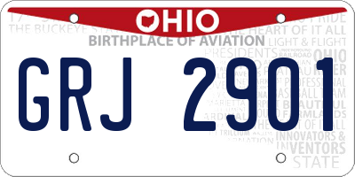 OH license plate GRJ2901