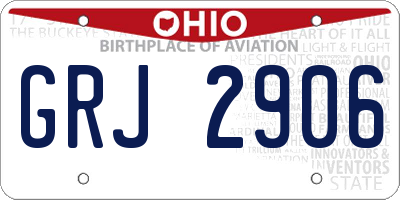OH license plate GRJ2906