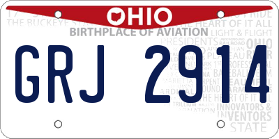 OH license plate GRJ2914