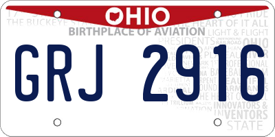 OH license plate GRJ2916