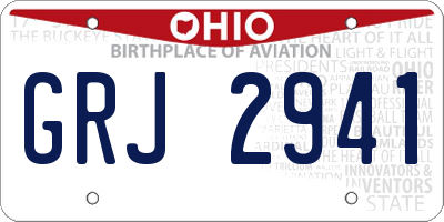 OH license plate GRJ2941