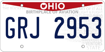 OH license plate GRJ2953
