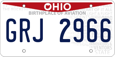 OH license plate GRJ2966