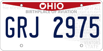 OH license plate GRJ2975