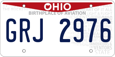 OH license plate GRJ2976