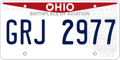 OH license plate GRJ2977