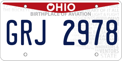 OH license plate GRJ2978