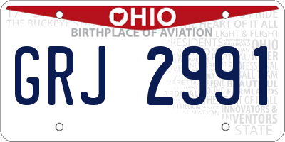 OH license plate GRJ2991