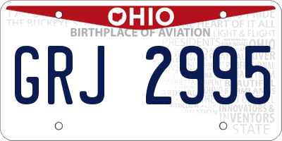 OH license plate GRJ2995