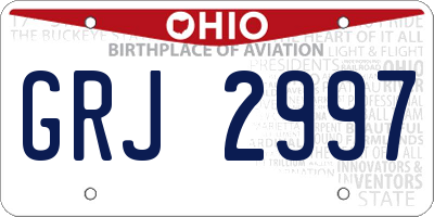 OH license plate GRJ2997
