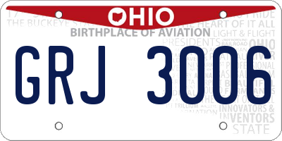 OH license plate GRJ3006